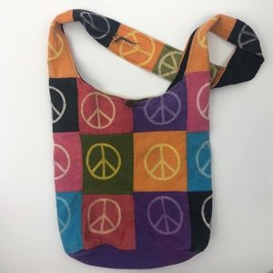 Vintage peace sign shoulder bag